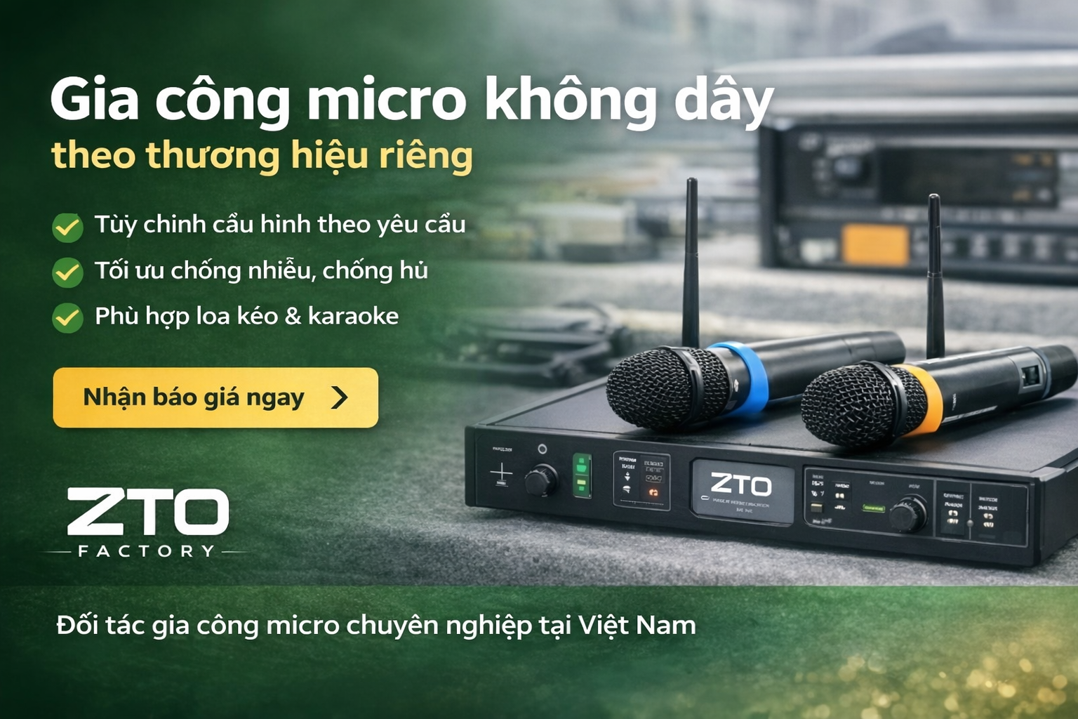 ZTO  Factory - Gia công micro không dây theo thương hiệu riêng.